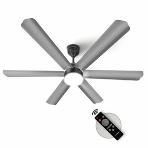 Longway Luxair 1200 mm BLDC Ceiling Fan with Remote Control & LED Light | BEE 5 Star Rated Energy Efficient | Ultra High Speed 6 Blade Anti-Dust Decorative Ceiling Fan | 5 Years Warranty (Smoked Cedar, Pack of 1)