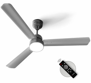 Longway Luxair 1200 mm BLDC Ceiling Fan with Remote Control & LED Light | BEE 5 Star Rated Energy Efficient | Ultra High Speed 3 Blade Anti-Dust Decorative Ceiling Fan | 5 Years Warranty (Smoked Cedar, Pack of 1)