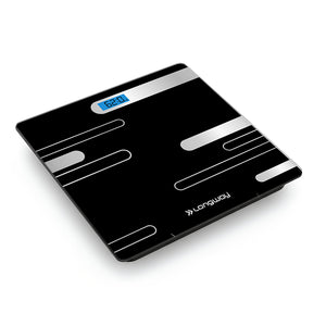 Longway Weight Machine for Home | Digital Bathroom Scale for Human Body Weight Measurement | Extra Thick Tempered Glass with LCD Display (36 Months Warranty | Black | Max Weight 180Kgs | Power)
