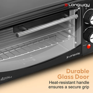 Longway Royal Plus OTG 12L Oven Toaster Griller with Multiple Heating Modes | Temperature Timer Control for Baking Pizza, Cake, Grilling Chicken & Toasting Bread | 2 Years Warranty (800W)