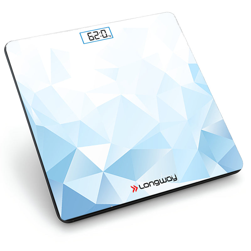 Longway Weight Machine for Home | Digital Bathroom Scale for Human Body Weight Measurement | Extra Thick Tempered Glass with LCD Display (36 Months Warranty | Max Weight 180Kgs | Sapphire)