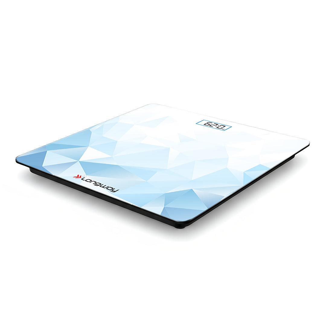 Longway Weight Machine for Home | Digital Bathroom Scale for Human Body Weight Measurement | Extra Thick Tempered Glass with LCD Display (36 Months Warranty | Max Weight 180Kgs | Sapphire)