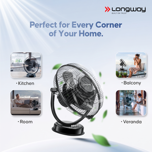 Longway Speedy P1 300 mm/12 Inch Ultra High Speed 3 Blade Anti-Dust Decorative Star Rated Table Fan