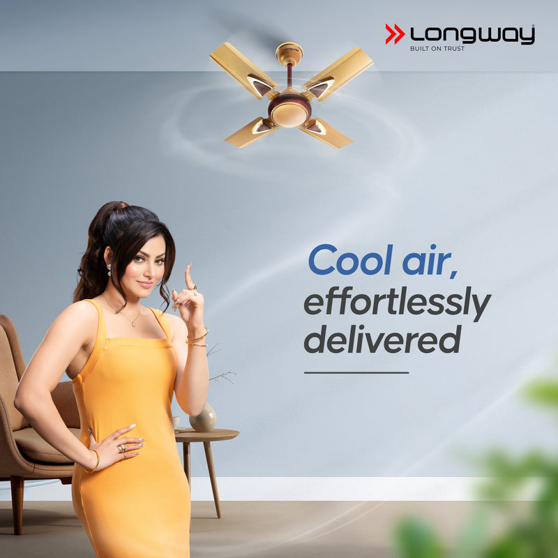 Longway Starlite-1 P1 600 mm/24 inch Ultra High Speed 4 Blade Anti-Dust Decorative Star Rated Ceiling Fan