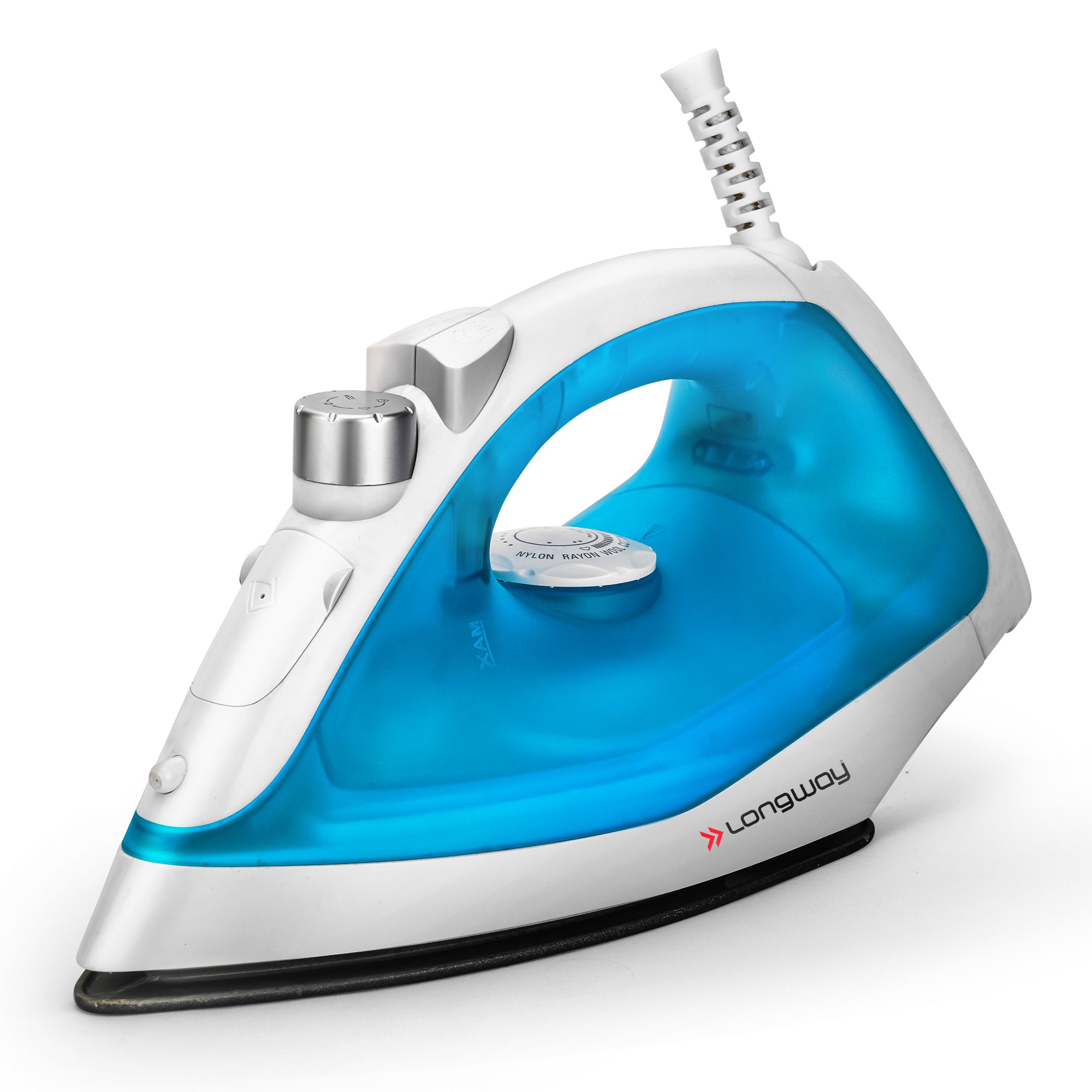 Longway Steamy Light Weight Non Stick Steam Iron, Powerful Steam Output Up to 18 G/Min (1400 Watt, Blue)