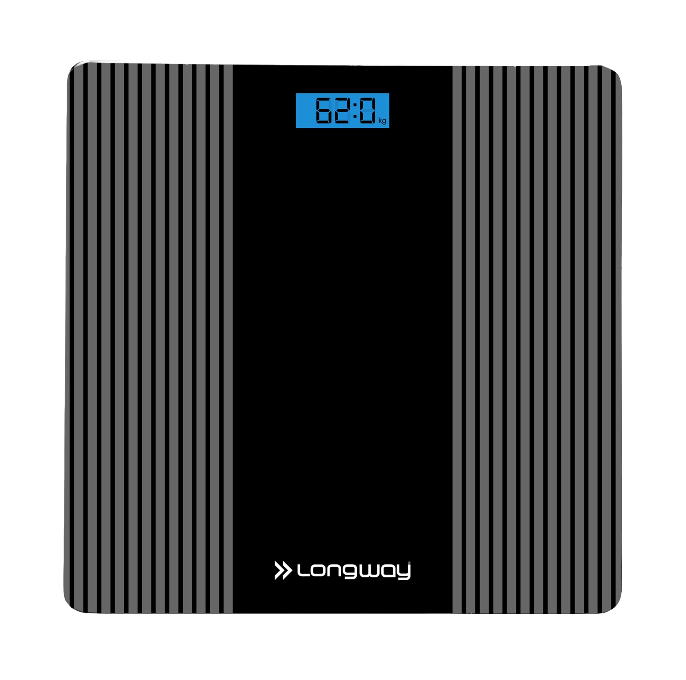 Longway Weight Machine for Home | Digital Bathroom Scale for Human Body Weight Measurement | Extra Thick Tempered Glass with LCD Display (36 Months Warranty| Black | Max Weight 180Kgs | Strive)
