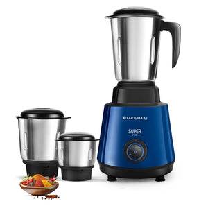 Longway Super Pro Juicer Mixer Grinder | Up to 700 - 750 Watt Powerful Motor | for Grinding, Mixing, Juicing | 2 Year Warranty