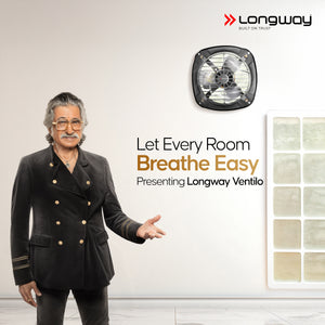 Longway Ventilo Energy Efficient Exhaust Fan | High Speed Powerful Motor | Low Noise Operation & Easy to Clean | Suitable for Bathroom, Kitchen, Office | 2 Years Warranty