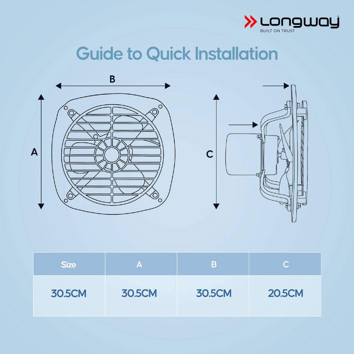 Longway Ventilo Energy Efficient Exhaust Fan | High Speed Powerful Motor | Low Noise Operation & Easy to Clean | Suitable for Bathroom, Kitchen, Office | 2 Years Warranty (Marble Black)