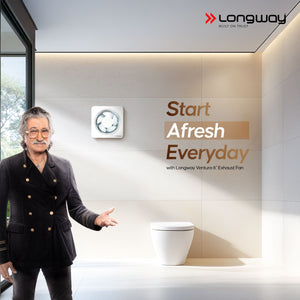 Longway Ventura 6 Inch 150 mm Energy Efficient Exhaust Fan | High Speed Powerful Motor | Noiseless Operation & Easy to Clean | Rust Proof with Anti Dust Shutters |Suitable for Bathroom, Kitchen, Office | 2 Years Warranty