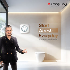 Longway Ventura 8 Inch 200 mm Energy Efficient Exhaust Fan | High Speed Powerful Motor | Noiseless Operation & Easy to Clean | Rust Proof with Anti Dust Shutters |Suitable for Bathroom, Kitchen, Office | 2 Years Warranty