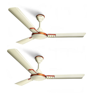 Longway Wave P2 1200 mm/48 inch 400 RPM Ultra High Speed 3 Blade Star Rated Anti-Dust Decorative Ceiling Fan (Pack of 2)