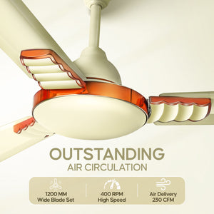 Longway Wave P1 1200 mm/48 inch Ultra High Speed 3 Blade Anti-Dust Decorative Ceiling Fan