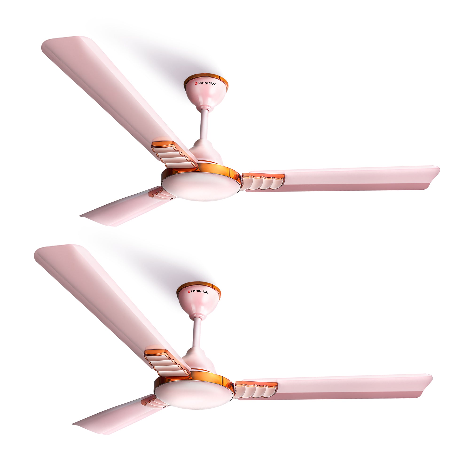 Longway Wave P2 1200 mm/48 inch 400 RPM Ultra High Speed 3 Blade Star Rated Anti-Dust Decorative Ceiling Fan (Pack of 2)