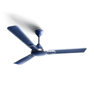 Longway Wave P1 1200 mm/48 inch 400 RPM Ultra High Speed 3 Blade Star Rated Anti-Dust Decorative Ceiling Fan (Silver Blue, Pack of 1)