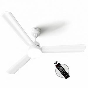 Longway Luminair 1200 mm BLDC Ceiling Fan with Remote Control & LED Light | BEE 5 Star Rated Energy Efficient | Ultra High Speed 3 Blade Anti-Dust Decorative Ceiling Fan | 5 Years Warranty (White)