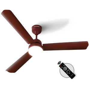 Longway Luminair 1200 mm BLDC Ceiling Fan with Remote Control & LED Light | BEE 5 Star Rated Energy Efficient | Ultra High Speed 3 Blade Anti-Dust Decorative Ceiling Fan | 5 Years Warranty (Brown, Pack of 1)