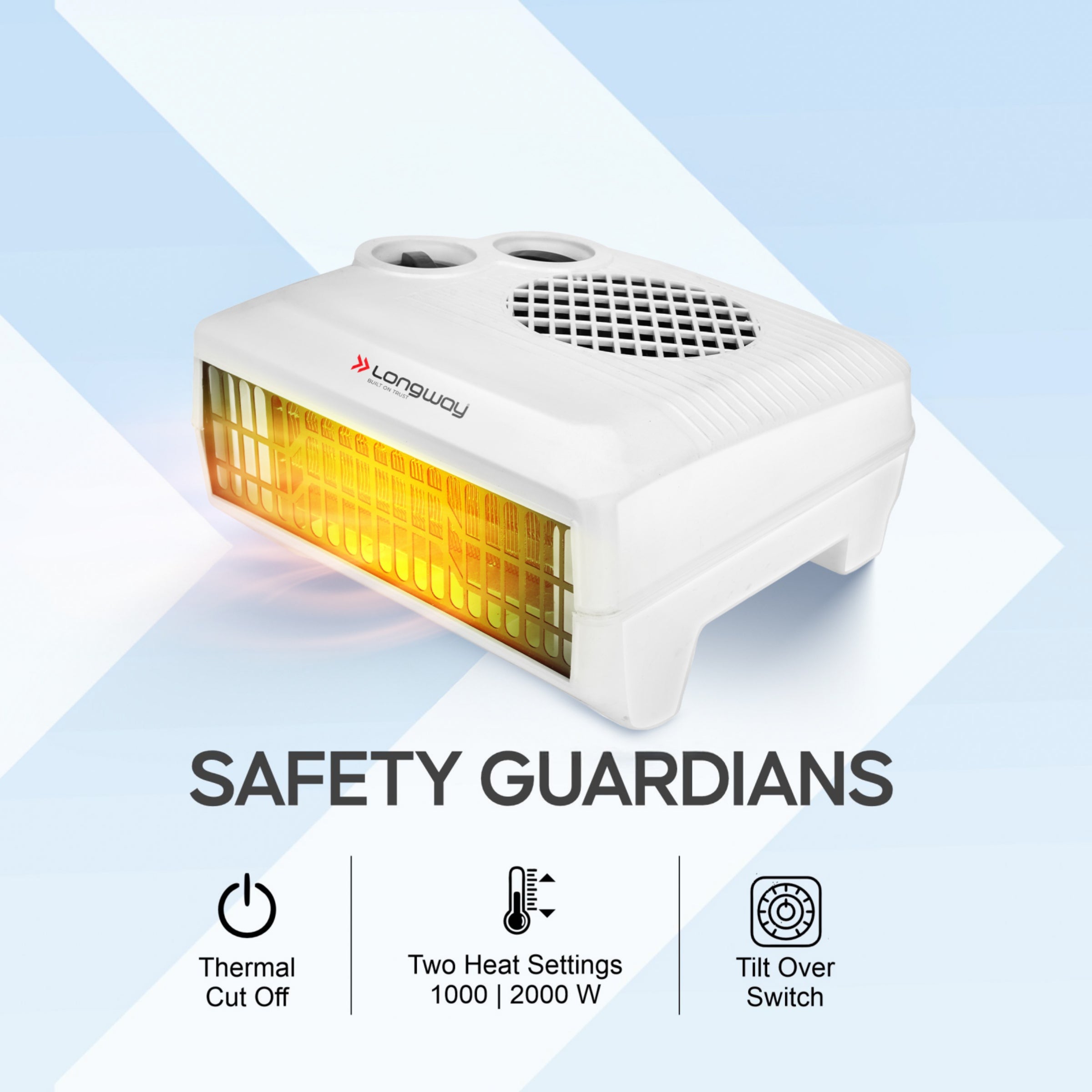 Longway Magma 2000/1000 W Fan Room Heater With ISI Approved ( White)