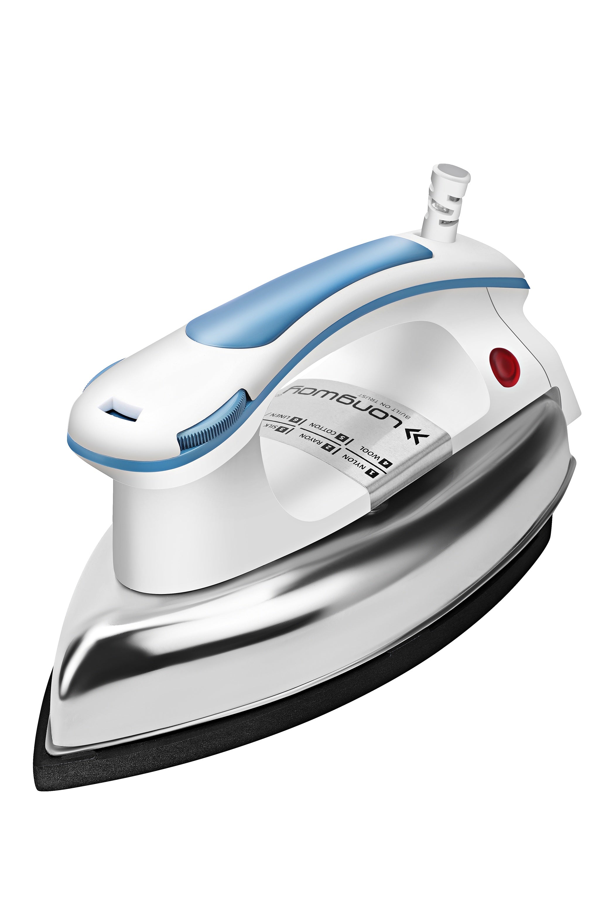 Longway Plancha Heavy Weight Non-Stick Teflon Coated Dry Iron, Electric Iron for Clothes | 1 Year Warranty| (1000 Watt, Blue)