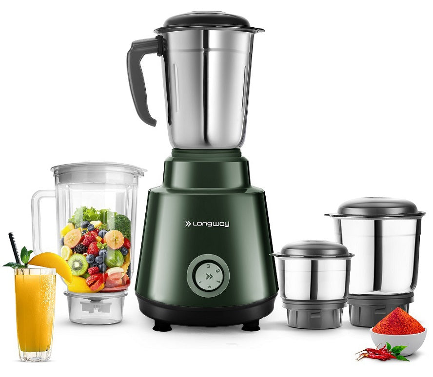Longway Super Pro 700 - 750 Watt Juicer Mixer Grinder for Grinding, Mixing, Juicing with Powerful Motor with 2 Years Warranty