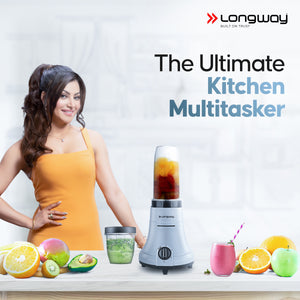 Longway Sage 500 Watt Juicer Mixer Grinder with 2 Jars for Grinding, Mixing, Juicing with Powerful Motor | 2 Years Warranty
