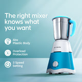 Longway Super Dlx 700 Watt Mixer Grinder with 3 Jars for Grinding, Mixing with Powerful Motor | 1 Year Warranty | (White & Blue, 3 Jars)