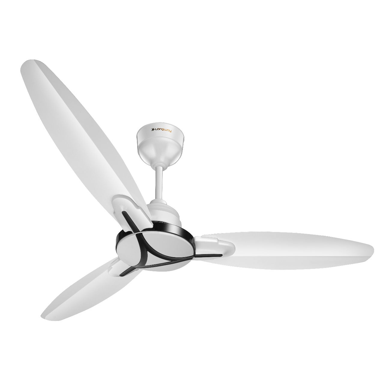 Longway Zephyr 1200 mm BLDC Ceiling Fan with Remote Control | BEE 5 Star Rated Energy Efficient | Ultra High Speed 3 Blade Anti-Dust Decorative Ceiling Fan | 3 Years Warranty (White, Pack of 1)