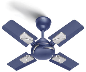 Longway Creta P1 600 mm/24 inch Ultra High Speed 4 Blade Anti-Dust Decorative Star Rated Ceiling Fan (Silver Blue, Pack of 1)