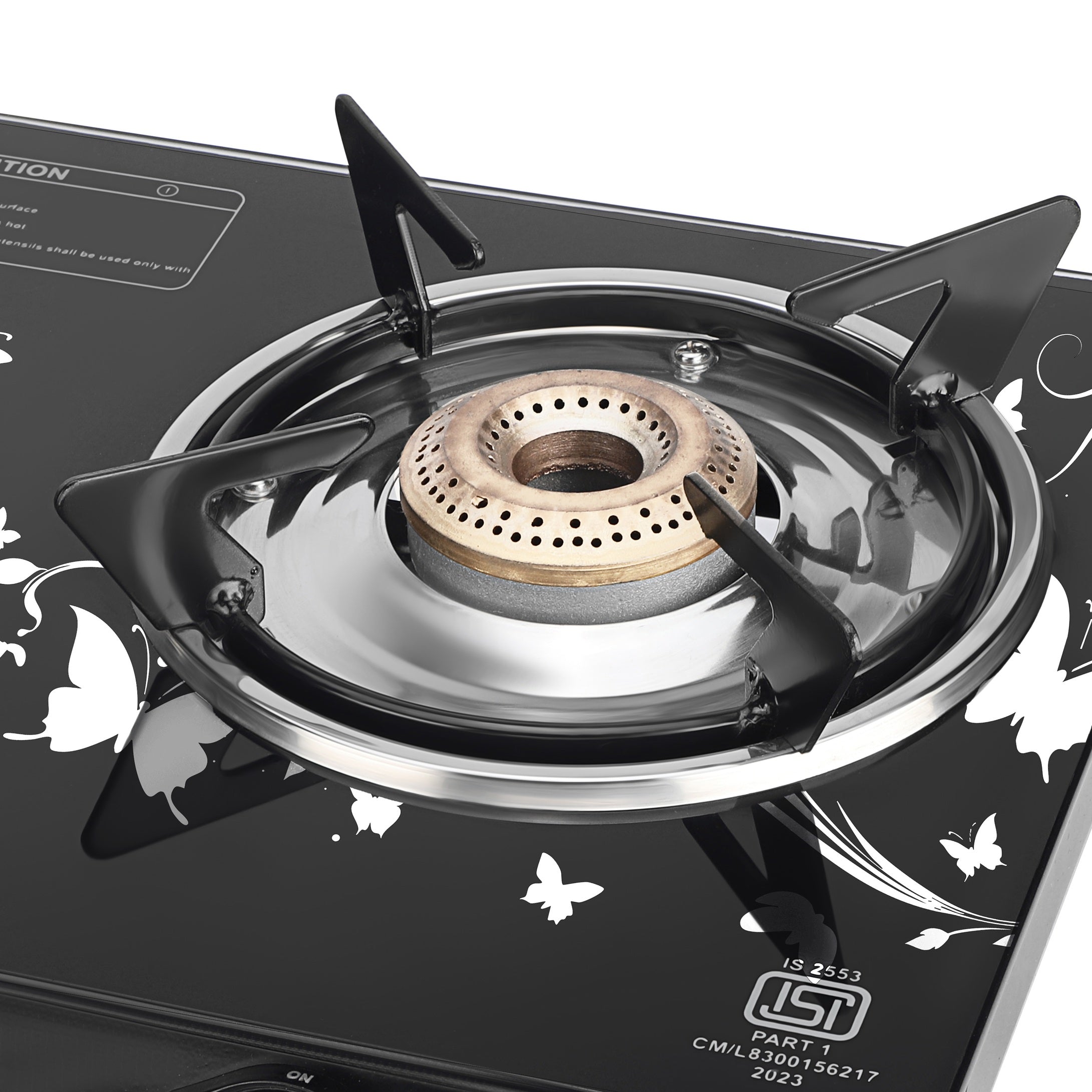 Longway Astra Glass Top, Manual Ignition Glass Gas Stove (Black, ISI Certified, 2 Years Warranty)