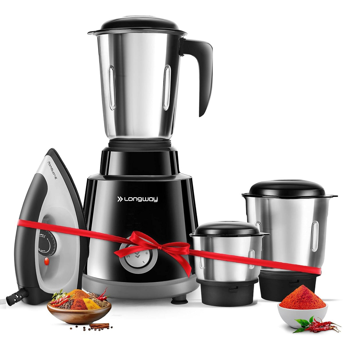 Longway Super Pro 700 - 750 Watt Juicer Mixer Grinder for Grinding, Mixing, Juicing with Powerful Motor with 2 Years Warranty