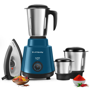Longway Super Pro 700 - 750 Watt Juicer Mixer Grinder for Grinding, Mixing, Juicing with Powerful Motor with 2 Years Warranty